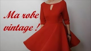 Diy couture Coudre ma robe vintageet réaliser son patron gratuit [upl. by Osei]