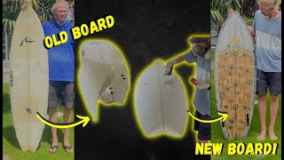 Turning an old shortboard into a fish shape  Reusing my old surfboard [upl. by Nylirrej105]