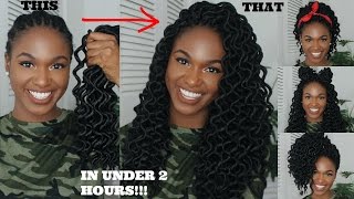 HOW TO CROCHET AND STYLE WAVY GODDESS LOCS IN LESS THAN 2 HOURS  7 STYLING OPTIONS [upl. by Zelig870]