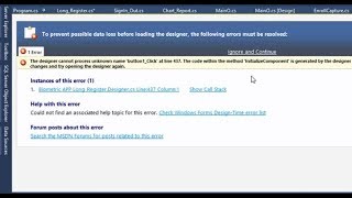 How to Correct the FormWindowsDesigner Error Message in CVB [upl. by Cohligan397]