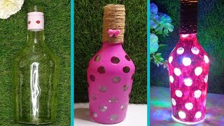 Bottle art  bottle colouring  काचेच्या बॉटल पासून सुंदर डिझाईन  bottle design [upl. by Irtak]