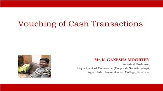 Vouching of Cash Transactions [upl. by Wilone]