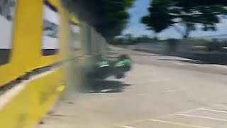 2022 Romain Grosjean airborne crash  Detroit [upl. by Georgina]