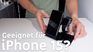 3in1 Ladestation Unboxing Perfekt für iPhone 15 mit AlwaysOn [upl. by Peednus]