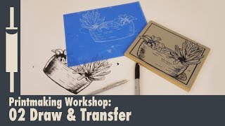 Linocut Printmaking Tutorial 02 Drawing and Transferring your image [upl. by Xena]