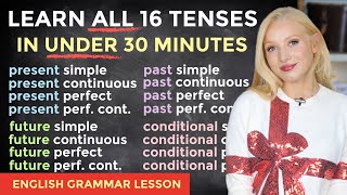 Learn ALL 16 TENSES Easily in under 30 Minutes  Present Past Future Conditional [upl. by Kammerer]