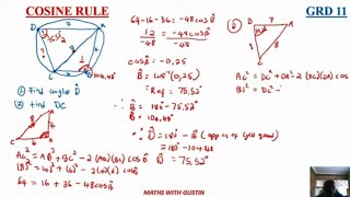 COSINE RULE GRADE 11 2024 [upl. by Janaya]