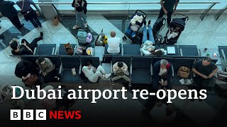 Dubai airport chaos after Gulf storms  BBC News [upl. by Hsreh]