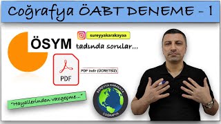 1 Coğrafya ÖABT Deneme  1  Coğrafya ÖABT Soru Çözümü l SÜREYYA KARAKAYA [upl. by Clothilde]