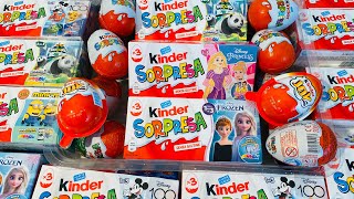 ASMR Unboxing Frozen Kinder Surprise [upl. by Joelie]