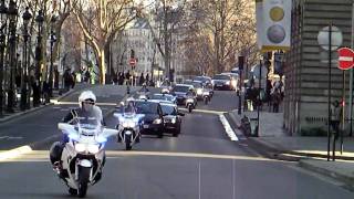 Russian President Dimitry Medvedev in Paris Motorcade with Motorcycle Escort [upl. by Greenwell]