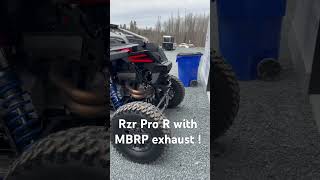 Polaris rzr pro r with mbrp exhaust sounds sick  polaris polarisrzr mbrp sxs canam maverickr [upl. by Barthol]