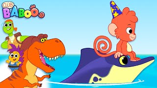 Club Baboo  Baboo and his Ichtyosaurus friend swim in the sea  Learn about dinosaurs with Baboo [upl. by Uamak342]