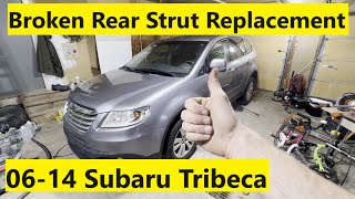 Broken Rear Strut Replacement Subaru Tribeca 06 07 08 09 10 11 12 13 14 2006 2007 2008 2009 2010 [upl. by Philippa]