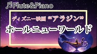 【Flute＆Piano】ディズニー映画 “アラジン”「ホールニューワールド」 フルートcoverDisney演奏してみた [upl. by Anitel]