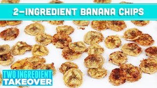 2 Ingredient Baked Banana Chips Two Ingredient Takeover  Mind Over Munch [upl. by Arvie]