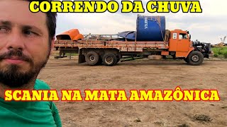 TIVE QUE SAIR DE DENTRO DA MATA CORRENDO DA CHUVA SCANIA JACARE [upl. by Dubenko]