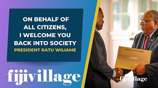 quotOn behalf of all citizens I welcome you back into societyquot  Ratu Wiliame [upl. by Norrehc926]