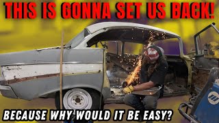 The Ugly Of Old Cars 57 Chevy Metal Repair Never Ends [upl. by Zug]