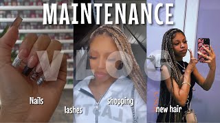 MAINTENANCE VLOG  Hair  Shopping  Lashes amp Nails  PACK WITH ME  Yonikkaa [upl. by Mcferren]