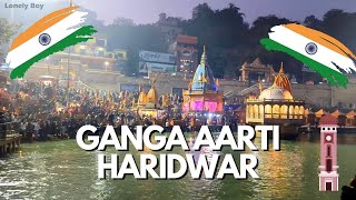 Evening Ganga Aarti At Har Ki Pauri Haridwar India [upl. by Bergstrom]