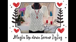 Maglia o Canotta top down SERENO ZIGZAG 😍 SEMPLICE ma da waooo PRIMA PARTE [upl. by Rehptosirhc]