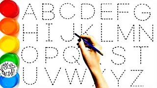 ABCDEFGHIJKLMNOPQRSTUVWXYZ  Easy Draw and Paint Alphabet A to z kids learning video AritriArts [upl. by Evered]