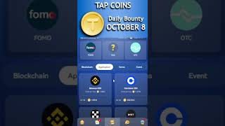 TAP Coins Daily Combo Bounty October 8 TapCoin Today [upl. by Roze836]