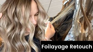 Foilayage balayage Retouch AND color melt Technique  PEARL BLONDE tutorial [upl. by Ennazzus]