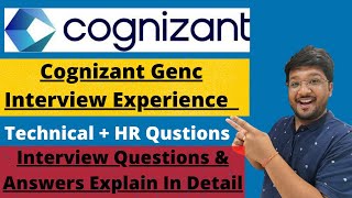 Cognizant Genc Interview Experience  Interview Questions amp Answers 🔥🔥 [upl. by Aryt]