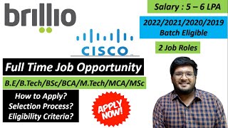 Cisco  Brillio Off Campus Recruitment 2022202120202019  Latest Jobs 🔥🔥 [upl. by Fulvia116]