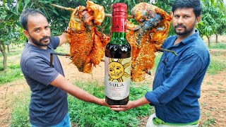 sula wine fish barbecue in nature with wood fire villege new style [upl. by Regor729]