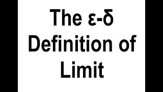 Epsilon Delta Definition of Limit [upl. by Deanna]