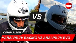 Arai RX7V Racing vs Arai RX7V Evo  Champion Helmets [upl. by Lapointe]