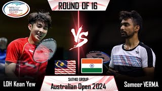 LOH Kean Yew SGP vs Sameer VERMA IND  Australian Open 2024 Badminton [upl. by Ynolem982]