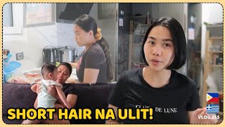 vlog BALIK NA GALING BAKASYON  FIRST HAIRCUT AFTER MANGANAK • FILIPINOGREEK FAMILY [upl. by Helbonnah]