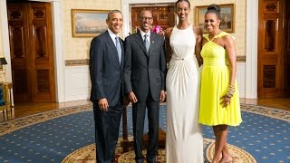 President Paul Kagame and His Daughter Ange Arrives at the White House 08052014 ‪‎beautiful‬ [upl. by Noslen]