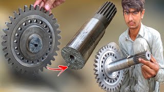 Engineering machine triaxial gear shaft assembly china gear broken by me skillfully repaired [upl. by Ihsar750]