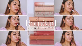 GUIDE To All ROMAND LIP TINTS LIPSTICKS LIP BALMS INDIAN SKIN LIP SWATCHES amp REVIEW [upl. by Edivad]