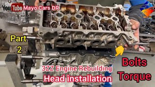 3ZZ 16L Engine Rebuilding  Head Gasket Installation And Bolts Torque Of Toyota Corolla [upl. by Ardnat]