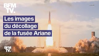 Les images du premier décollage de la fusée Ariane [upl. by Gibrian740]