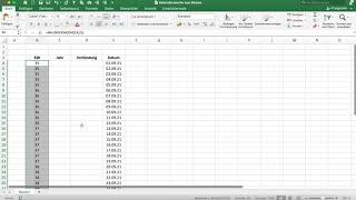 Excel Kalenderwoche aus Datum berechnen [upl. by Eimilb]