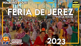 FERIA DE JEREZ 2023  Noche  4K HDR Walking Virtual Tour Spain 2023 [upl. by Atirac]