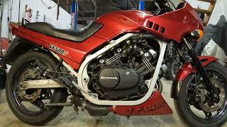 Honda VF500F Interceptor ’84 exhaust sound wo silencers [upl. by Gable]