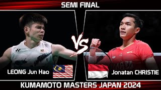 AMAZING  LEONG Jun Hao MAS vs Jonatan CHRISTIE INA  Kumamoto Masters Japan 2024 Badminton [upl. by Ed]