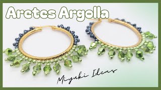 Cómo hacer Aretes Argolla  Cristales y Mostacillas para Principiantes [upl. by Daly868]