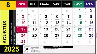 Kalender 2025 Lengkap Dengan Pasaran Jawa Weton [upl. by Gildas]