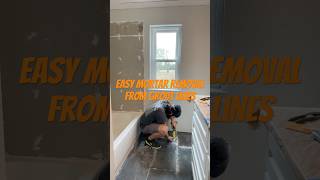 Easy way to remove thinset mortar from groutlines homerenovation bathroom remodel [upl. by Bernete]