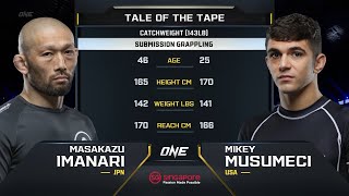 Masakazu Imanari vs Mikey Musumeci  ONE Championship Full Fight [upl. by Anelyak]