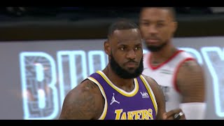 Lakers Bench Tells LeBron James His Hair Is Messed Up [upl. by Enelav584]